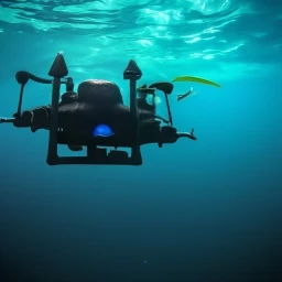 Front view of Underwater Drone with 4K Camera