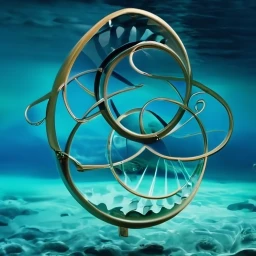 Front view of Underwater Kinetic Wind Sculpture